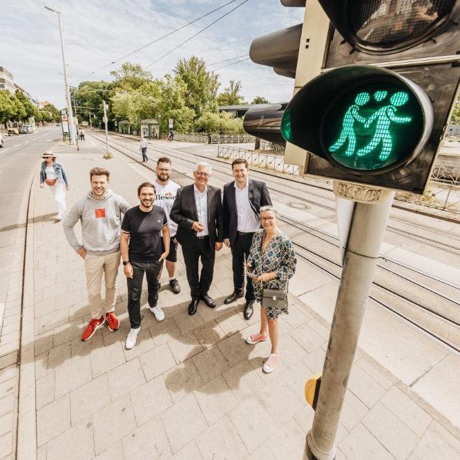 Gleichgeschlechtliche Ampelpärchen im Kulturviertel