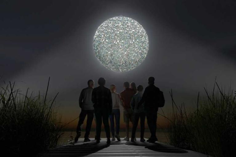 Workshop für das Lichtparcours-Kunstwerk (Plastic) Full Moon