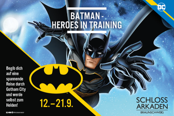 Batman kommt in die Schloss Arkaden