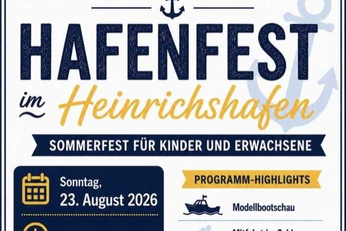 Hafenfest am Heinrichshafen am Sonntag, 23.08.2026
