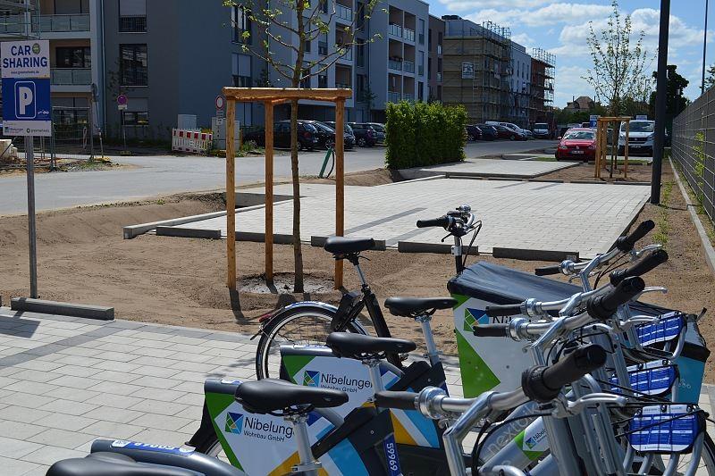 Der neue Sharing-Point an den Lichtwerkhöfen in der Nordstadt.