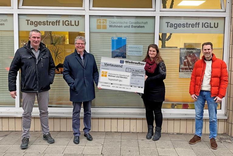 Wiederaufbau spendet 4.000 Euro an IGLU-Tagestreff