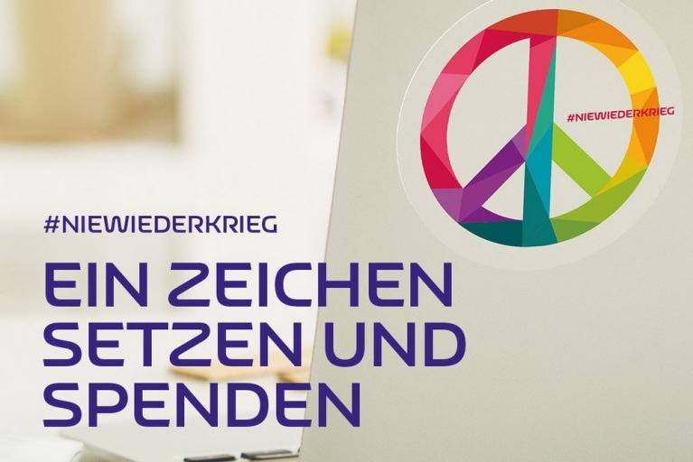 Ein Zeichen für den Frieden - Sticker-Aktion der BSVG