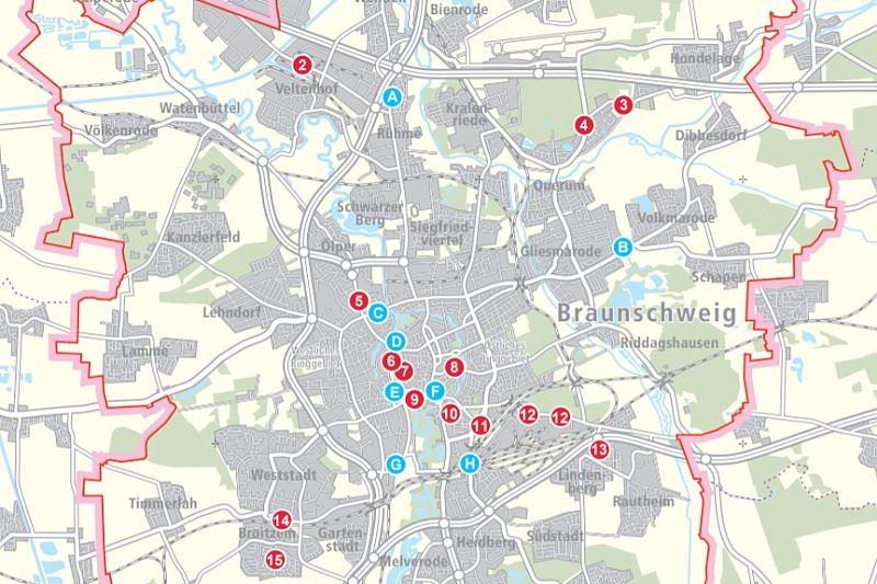 Ausschnitt Karte "Fahrbahndecken-Erneuerungen, Sommer/Herbst 2020"