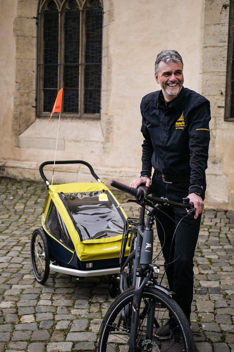 Marc Katholing macht den Anhängertest.